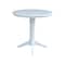 International Concepts Round 36 in Round Top Pedestal Table, 40.9 inH, White, 36 in W, 36 in L, 40.9 in H, Wood, White K08-36RT-27B-6B-2 - alternate 1